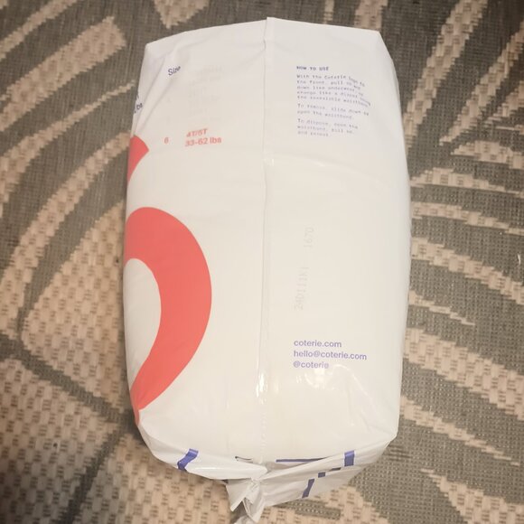 *NWT~ Coterie Diaper Pants Size 6 clean, natural & disposable 4T/5T 33-62 lbs. - Picture 10 of 16